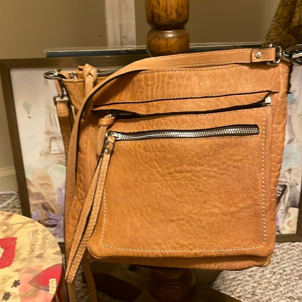 Maxon Collection Caramel Leather Crossbody Bag
